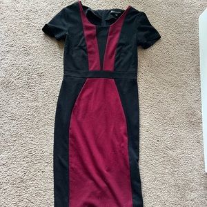 Short Sleeved Black and Red Work Dress
